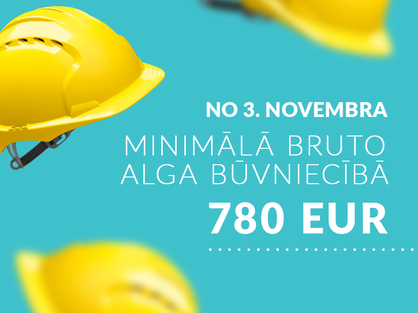 Image for No 3.novembra minimālā bruto alga būvniecībā – 780 EUR