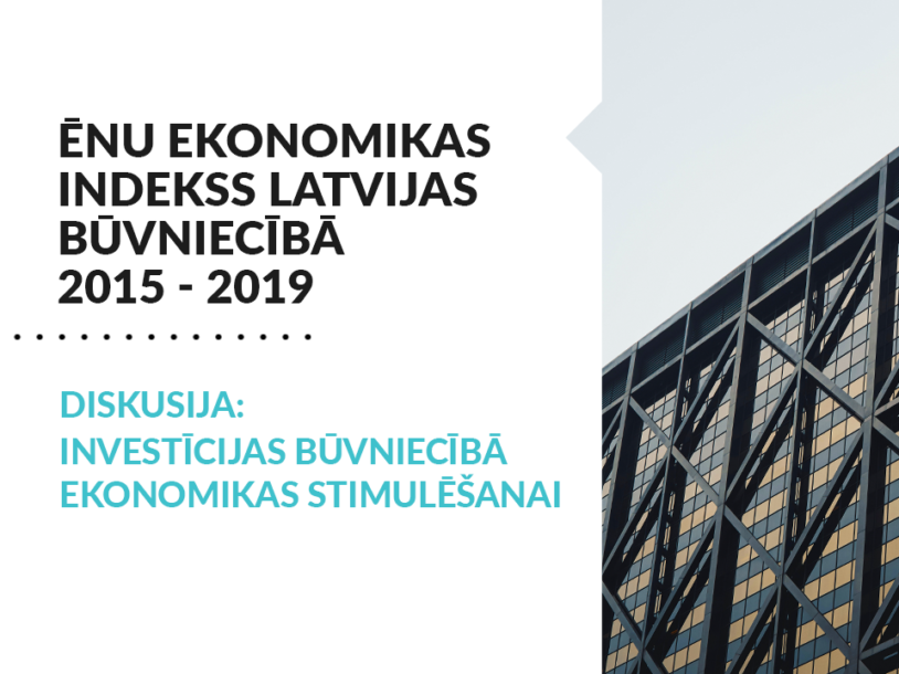 Image for Prezentēs pētījuma “Ēnu ekonomikas indekss Latvijas būvniecībā 2015 – 2019” rezultātus
